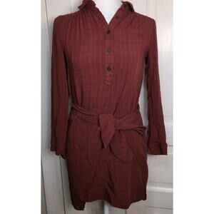 Maeve Anthropologie Bloomsburg Tie Front Shirt Dress Tunic Boho Women's 0(964)